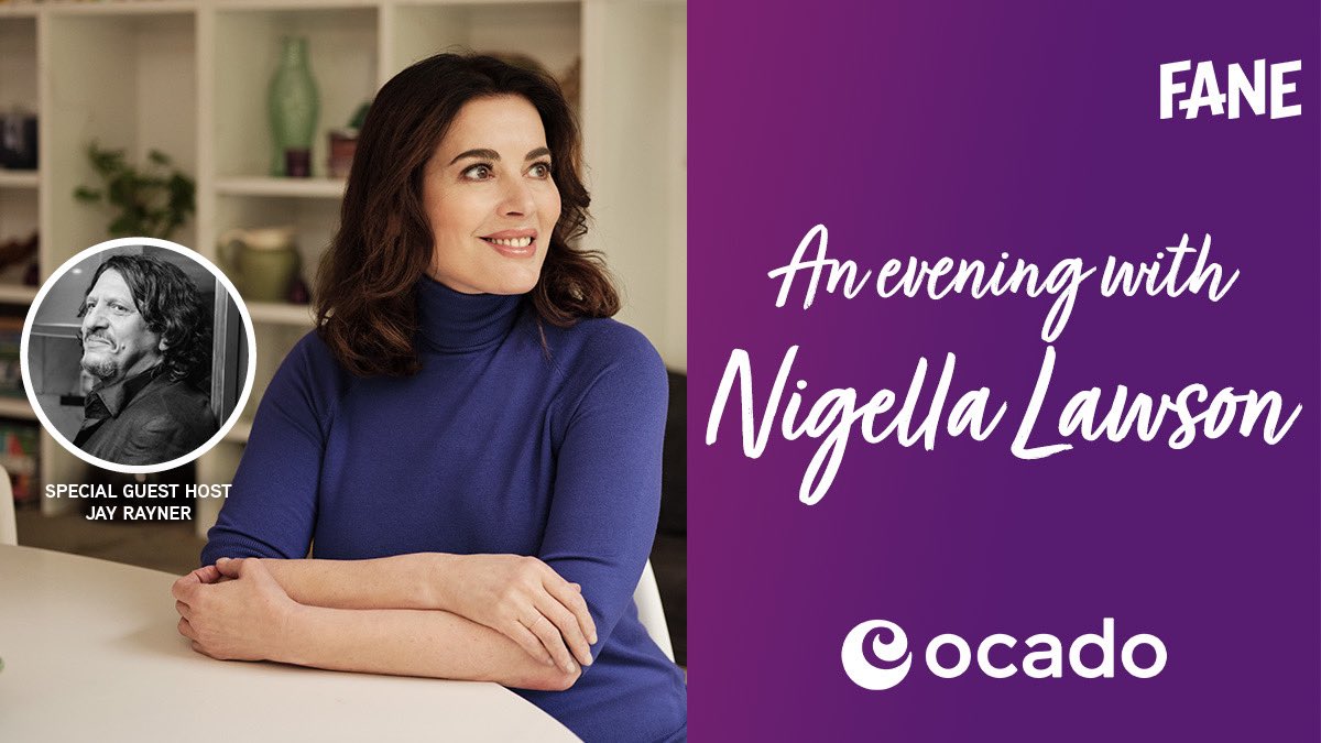 ANNOUNCEMENT KLAXON Thrilled to say I’ve been asked to host an evening with @Nigella_Lawson at the @BarbicanCentre in London on May 13. Join us both for a brilliant evening talking about good food, life, the universe and everything. Tickets available here fane.co.uk/nigella-ocado
