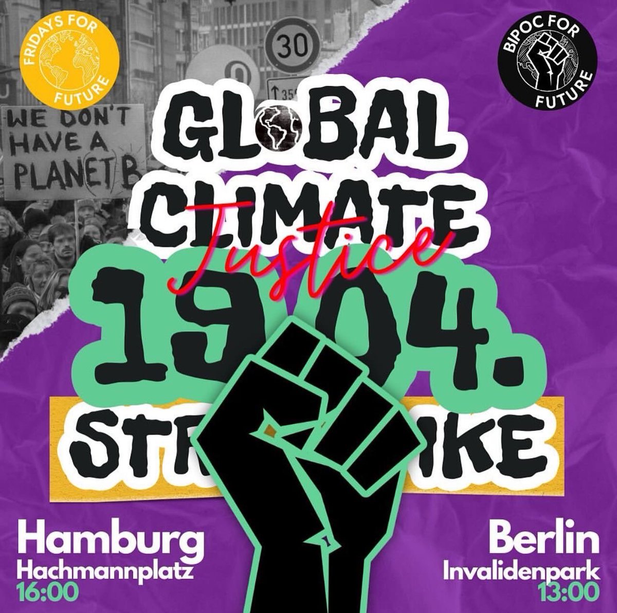 Globaler Klimastreik 2024 am Freitag den 19. April auch hier in Berlin ab 13Uhr im Invalidenpark. Auf die Straßen für Klimagerechtigkeit und Internationale Solidarität! Antikolonial und Antirassistisch!