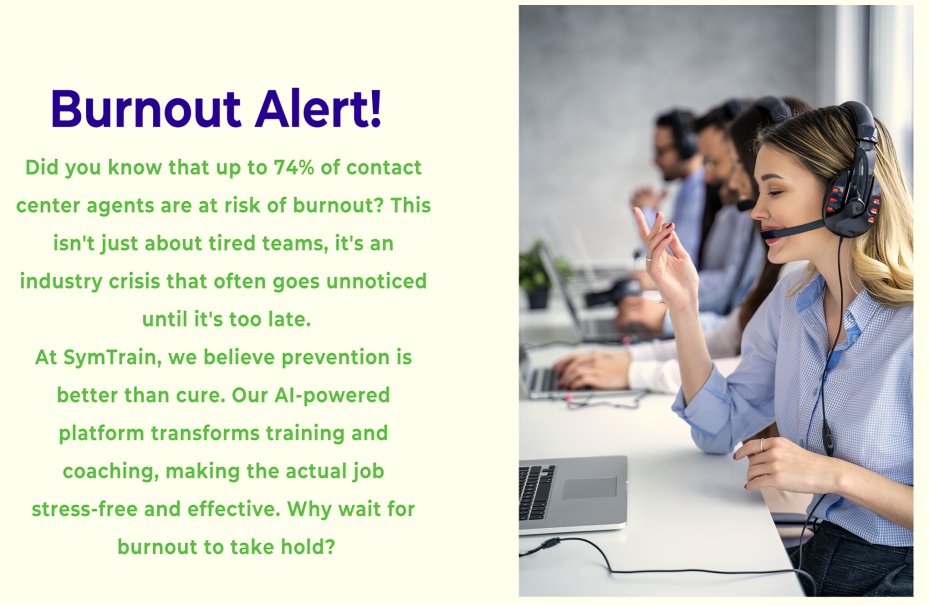 Learn More at hubs.li/Q02tfMHX0

#ContactCenter #AgentWellbeing #AI #SymTrain #InnovationInTraining