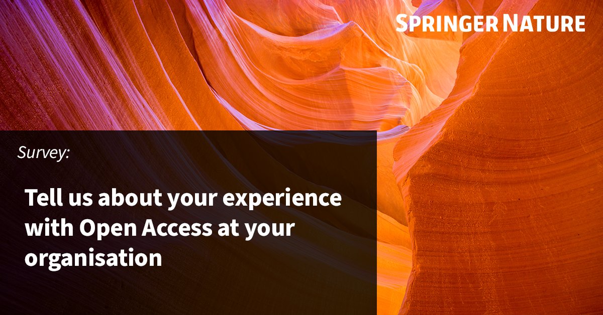 SpringerNature's tweet photo. Participate in our survey and contribute to the development of strategies and tools to support easier management of Open Access in your organisation. You could win a $60 e-voucher to donate to a charity of your choice: https://t.co/BnsqABt3n7 https://t.co/wrTQNcusR7