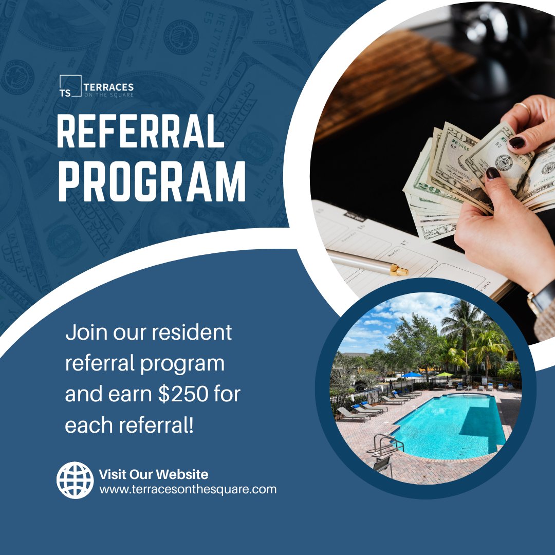 Join our resident referral program and earn $250 for each referral! 💰 #ApartmentLiving #ApartmentHunting #ReferralProgram
