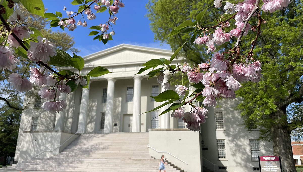 Transylvania's Old Morrison Circle looks especially nice this time of year. #ShareTheLex #HistoricOldMorrison #CampusBeauty 🌸