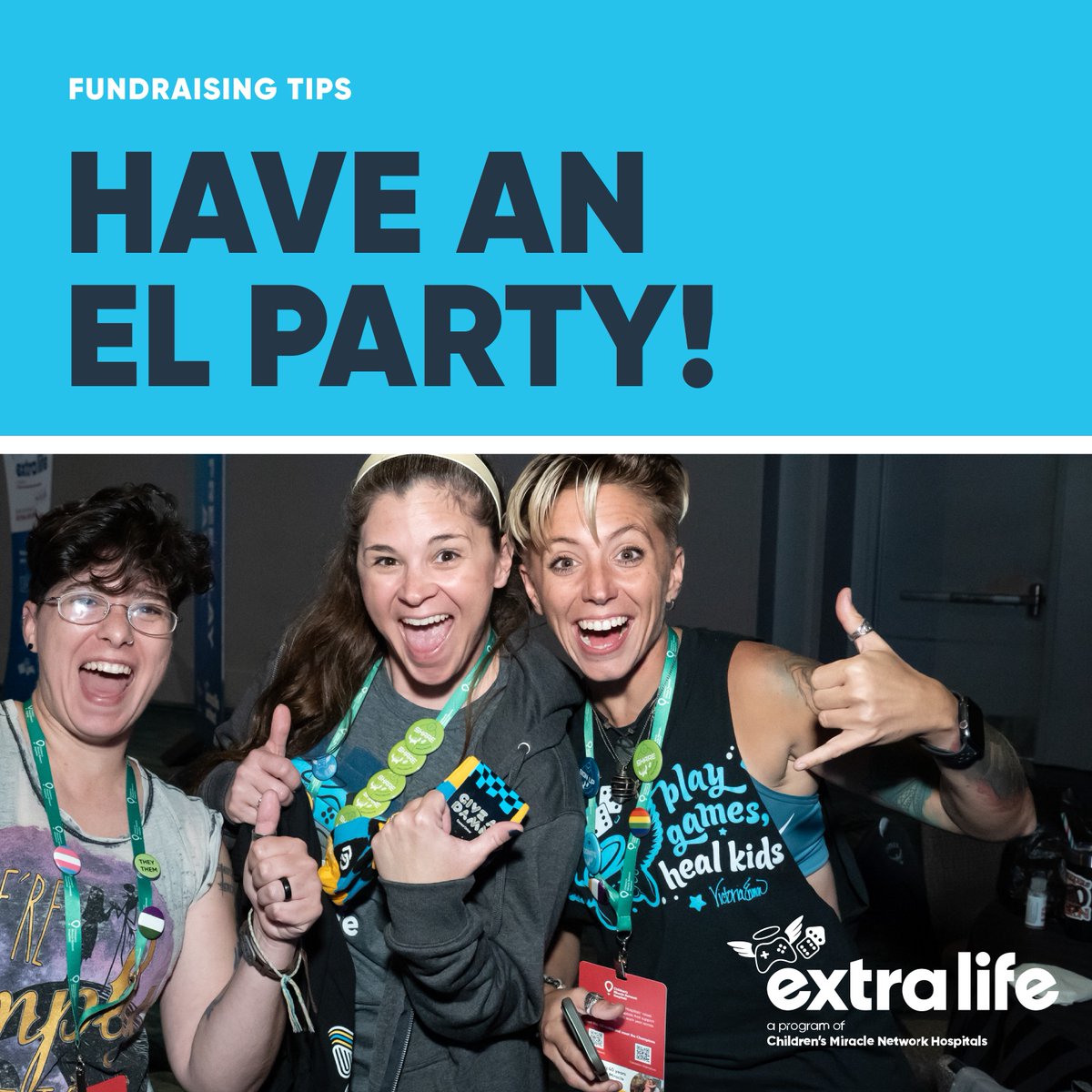 Gather your pals for an Extra Life game night extravaganza, with treats on the house! 🥳 The twist: instead of bringing a gift, ask them to pitch in for a cause close to your heart - helping local kids through Extra Life! 💙✨ #ExtraLife