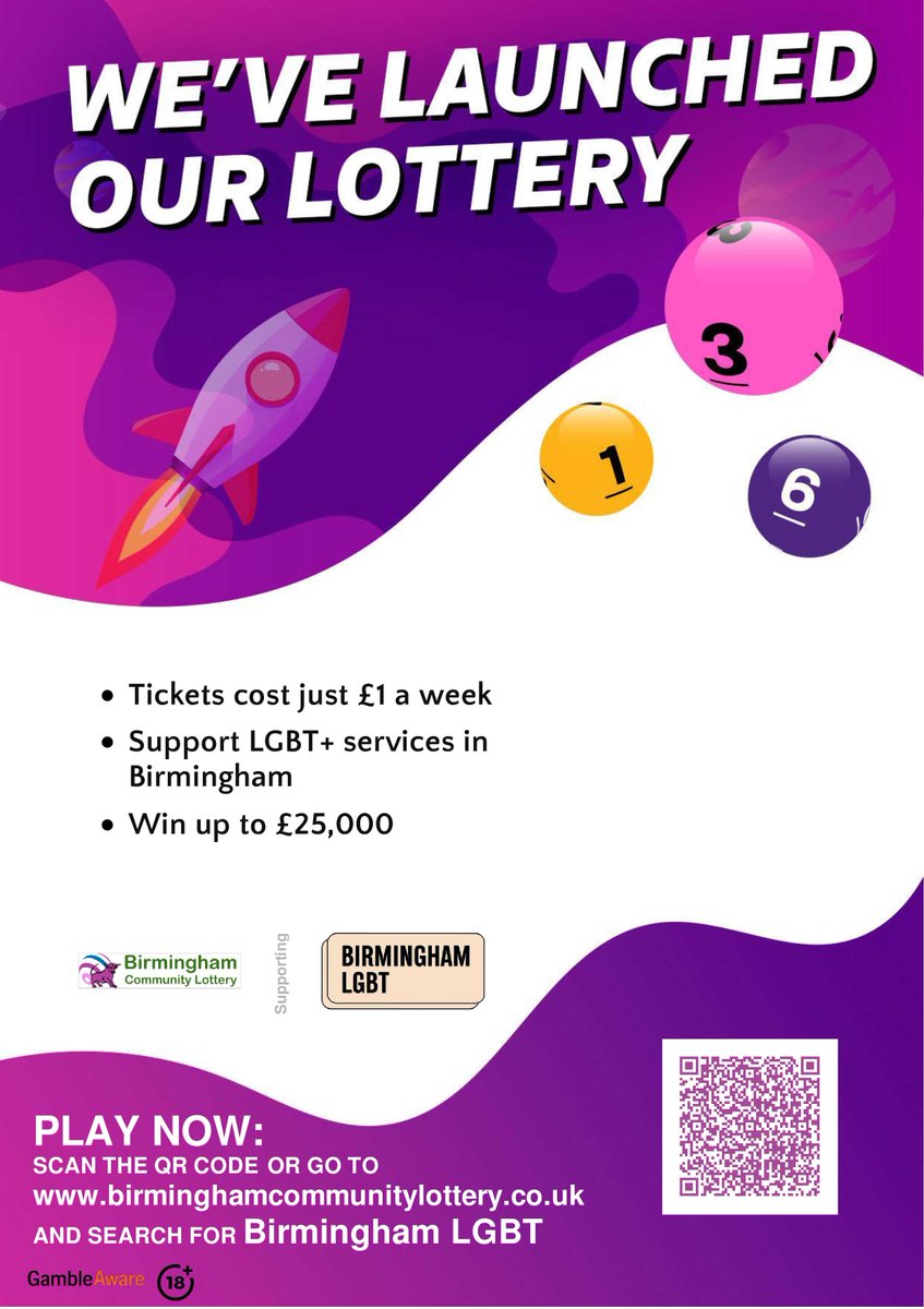 We have joined the Community Lottery, a weekly lottery in the city. Tickets cost £1 with a top prize of £25,000, & every £1 ticket you buy, 60p goes to local causes in Brum to benefit our community for residents. Give it a go! ow.ly/gnag50QXuTf