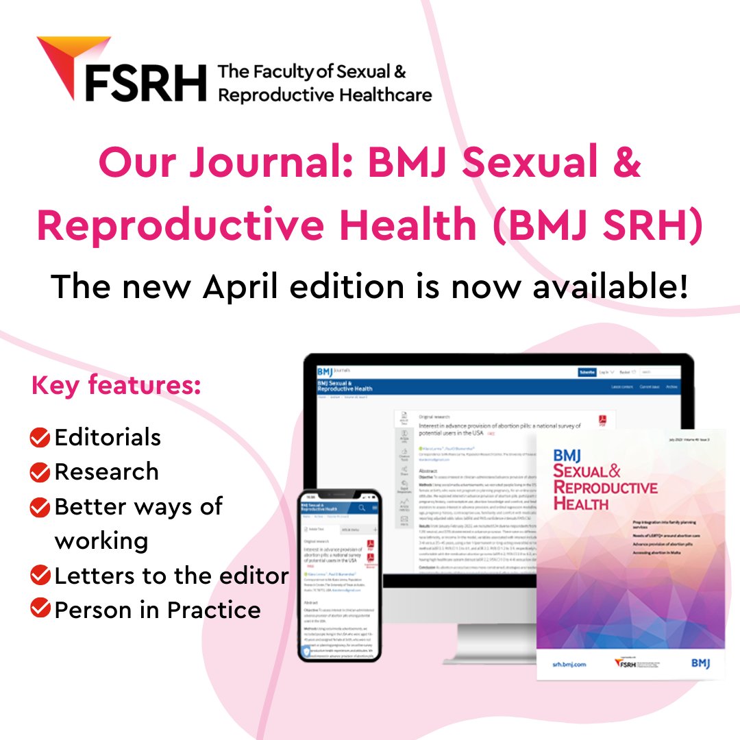 NEW! BMJ SRH – April edition now available!⁠ ⁠ Members can log in and view the journal any time, either as a table of contents with direct links to articles, or as an ebook.⁠ ⁠ 🔗Find out more: l8r.it/pMv9