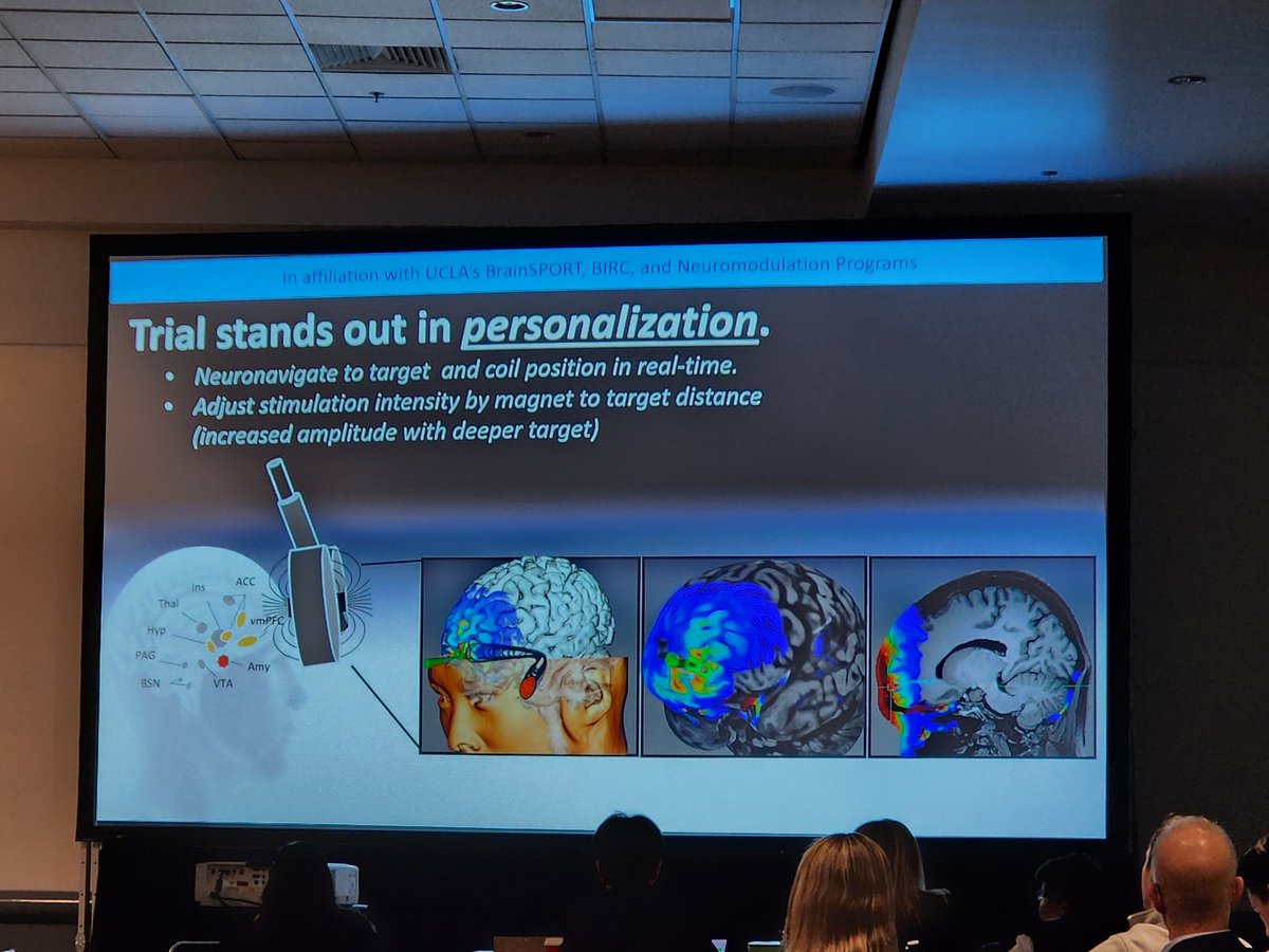 Individual #TMS #transcranialmagneticstimulation for #PPCS talk @ #AANSCC #AANAM #SportsConcussionConference #AANAM24. You go @KevinBickart with this cool study! @UCLANeurology @UCLANsgy @UCLABrainSPORT @ndosenbach @DavidLBrody1 @DrEmilyD @Operation_Mend @VernWilliamsMD @meeryo