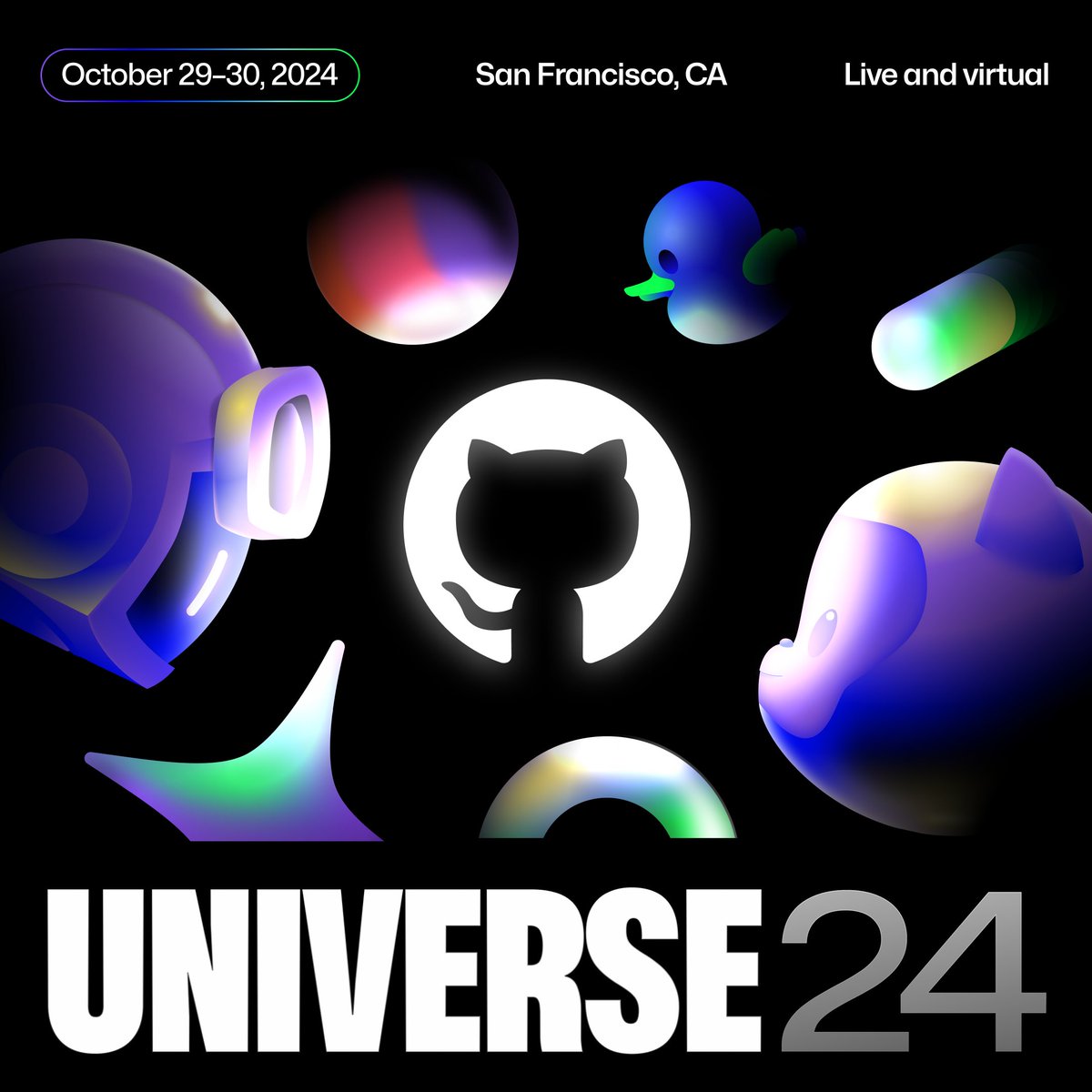 GitHub Universe is back! Bigger and better than ever before, you can get your super early bird tickets now with a 30% discount until July 8. Can't make it in person? No worries, the virtual event will be FREE. Register now to get notified at githubuniverse.com