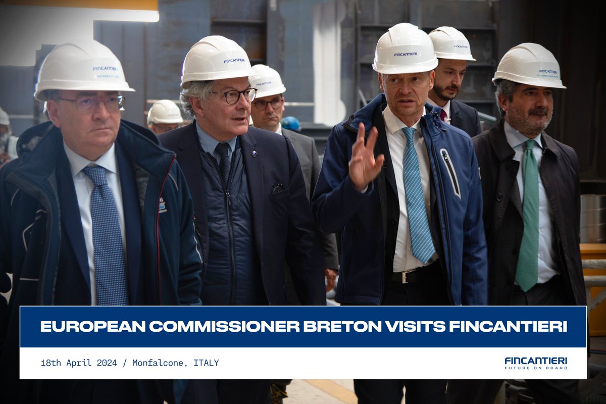 Today, European Commissioner for the Internal Market, @ThierryBreton visited our Monfalcone shipyard. Accompanied by our CEO Pierroberto #Folgiero, and a delegation of our top management, including General Manager of the Merchant Ships Division, Luigi #Matarazzo, General Manager…
