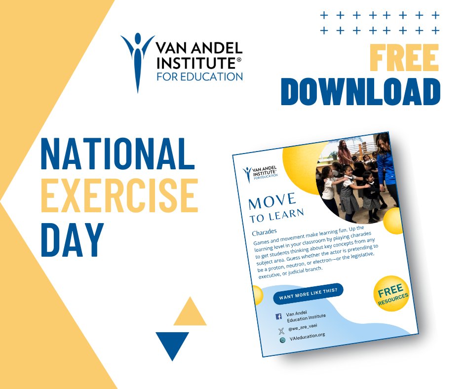 Get moving and learning this National Exercise Day with our FREE educational resource! Download now  to inspire your students to stay active and engaged! 🏃‍♀️💡
 ow.ly/gXTJ50Rh6Ho

#NationalExerciseDay #ActiveLearning #AuthenticLearning #21stCenturySkills #VAIeducation