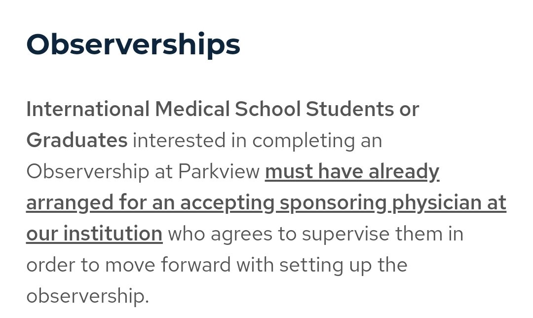Observership ALERT 📢 ✨Parkview Medical Center offers IM Observerships. ✨You need a sponsoring Physician to start the process ✨You can send a formal LinkedIn Message to the Program Dr @DDuffeeMD, PD IM Residency. parkviewmc.com/medical-educat… #Match2024 #NRMP #USMLE…