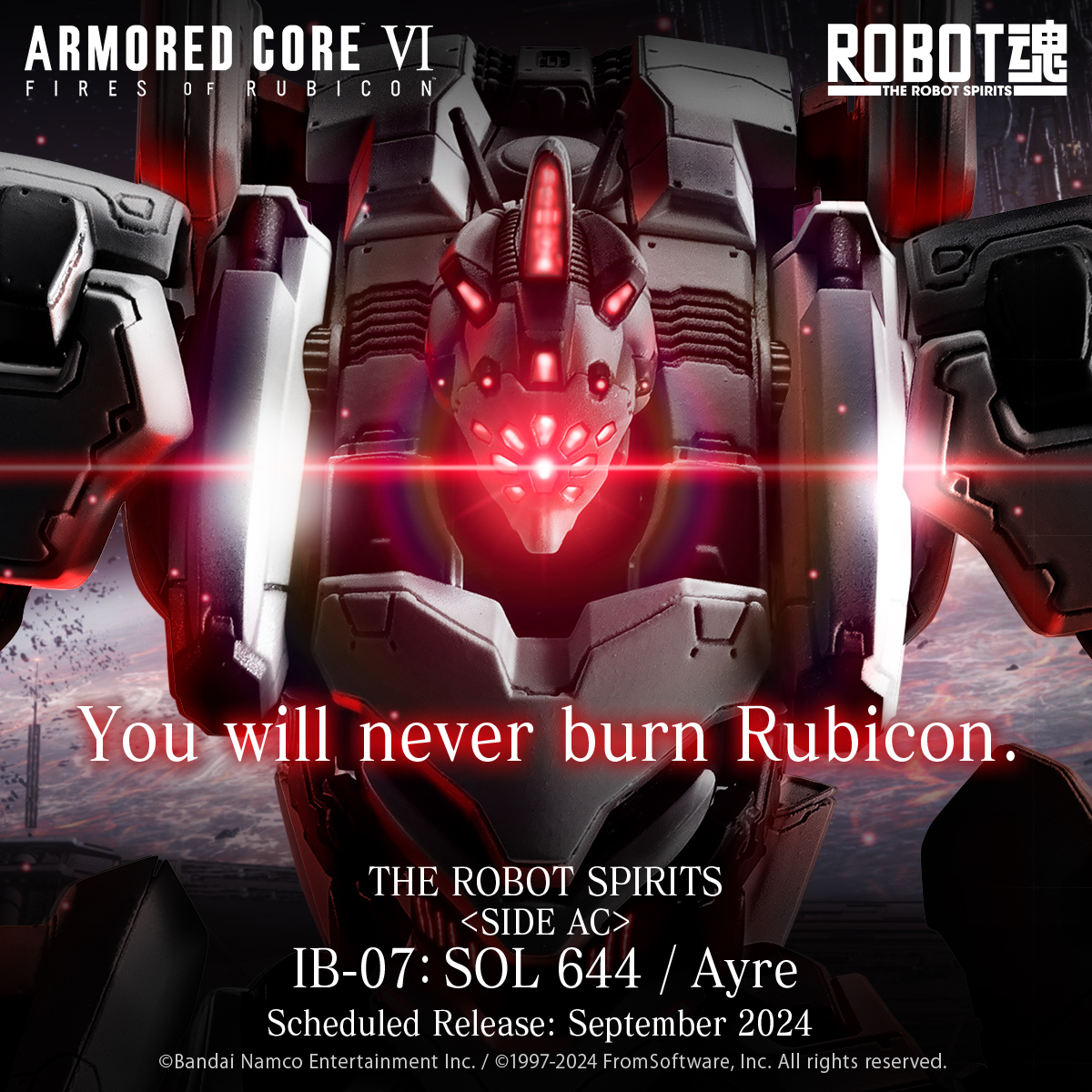 BandaiCollect's tweet photo. “You will never burn Rubicon.”
From “ARMORED CORE VI FIRES OF RUBICON”, THE ROBOT SPIRITS is releasing <SIDE AC> IB-07: SOL 644 / Ayre!!
More information coming soon!
#armouredcore #therobotspirits #tamashiinations https://t.co/bhwQh2gNkx