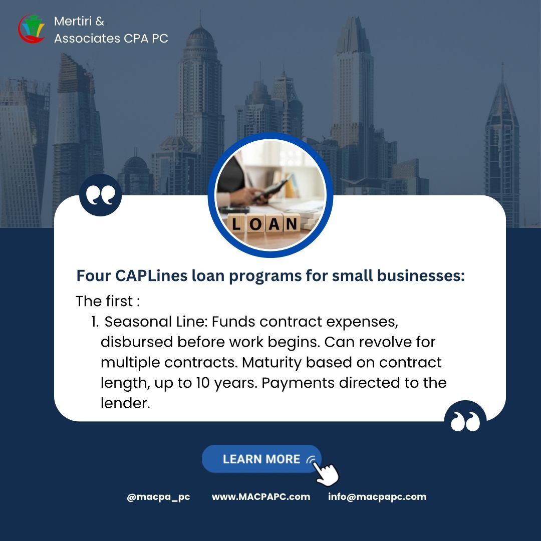 EdMertiri's tweet photo. Boost your small business with CAPLines Seasonal Line, tailored for contract costs and purchase orders. 💼💰
#Finance #Contracts #CAPLines #businessloans https://t.co/jd2pyW2DOy