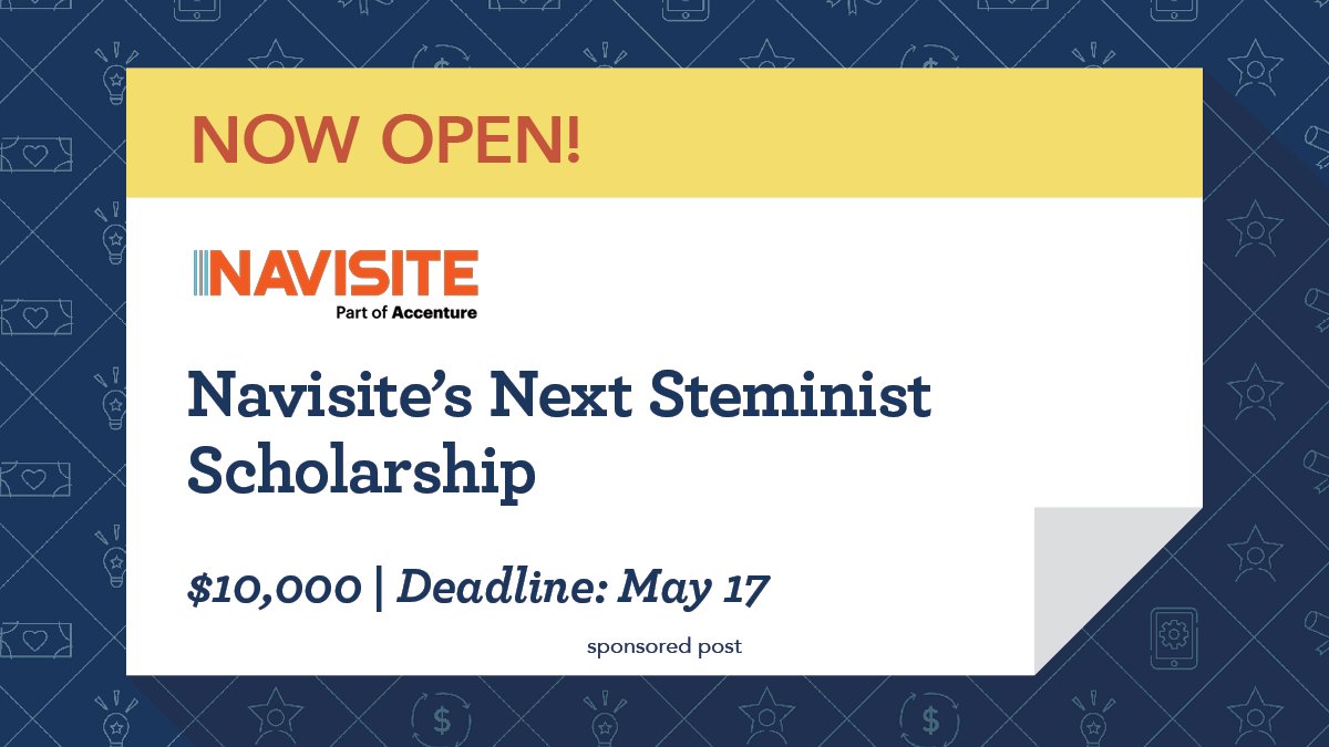 If you’re a female-identifying #STEM student, you could earn a $10,000 scholarship from <a href="/Navisite/">NaviSite</a>, part of Accenture!  Apply at hubs.ly/Q02tjXhH0. You’ll be able to upload a 60-second video to share how you'll use your education to make a positive impact. #NaviGivesBack