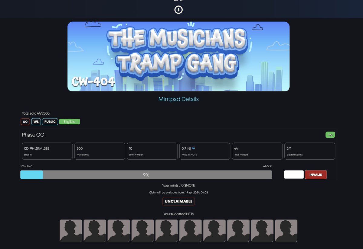 So smooooth! Nice job <a href="/discoverinj/">Discoverinj</a> 

Support real builders, <a href="/themusiciansnft/">The Musicians (CW404)</a> 
LFGG