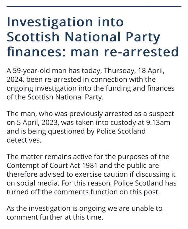 New: Nicola Sturgeon’s husband Peter Murrell has been arrested (again)