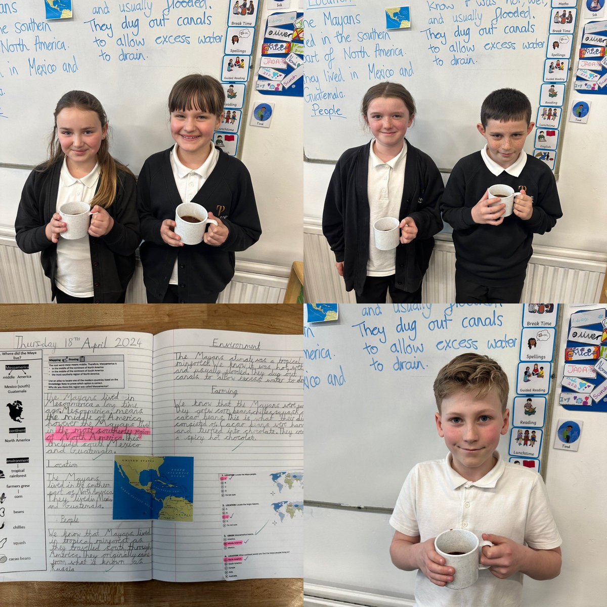 Year 5 jumped back in time today for our new topic unit; the Ancient Mayans 🏺🌎 We looked at where and how they lived & made our own inspired, ‘spicy hot chocolate’ 🌶️☕️ Super work! Mr. C ✋🏻 @AcademyCAT1 @Curriculum_USP #CarltonCurriculum