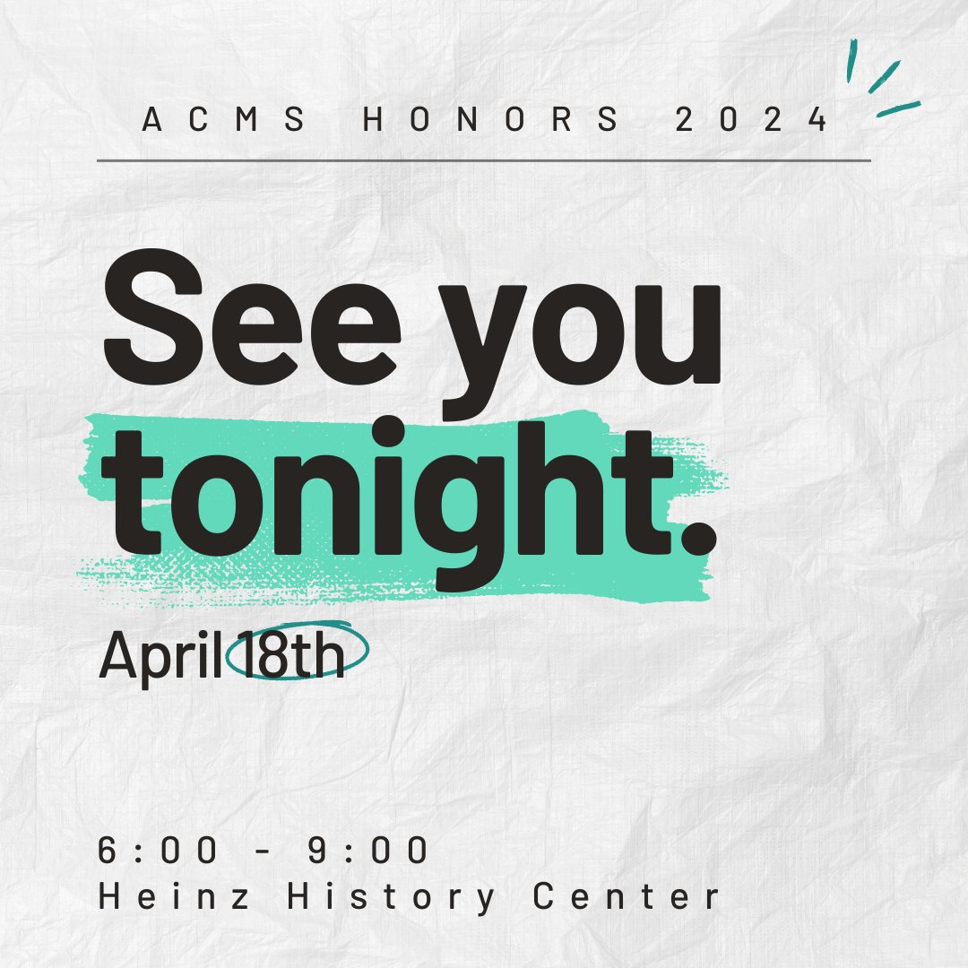 Tonight is the night! Our ACMS Honors event is finally here, and we are SO EXCITED.

If you didn’t snag a ticket but you’d like to join in on the fun, email Eileen Taylor etaylor@acms.org by 5:00 PM to see if there were any last minute cancellations!