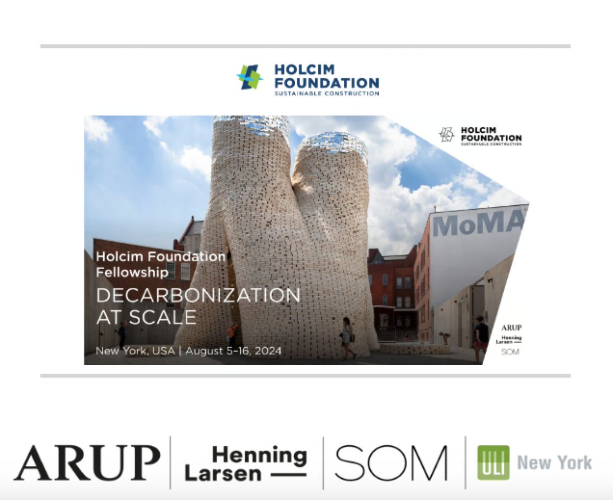 The Holcim Foundation & ULI have shared values in the pursuit of excellence, knowledge sharing, & building a better future. It is in this spirit that ULI New York is helping promote the Holcim Foundation's new Fellowship! Click here to learn more! - on.uli.org/6xci50RjlQS