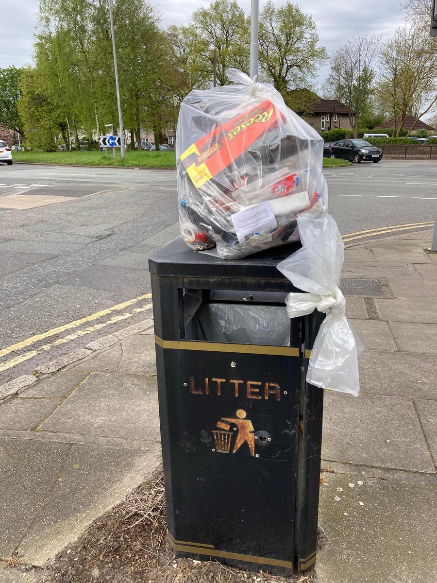 Karen went for her maiden Womble celebrating our 2nd birthday 1 hour Green Lane and the verges in the middle of the dual carriageway on Mather Ave by the library 2 thank yous and a toot from a bus 🚌 driver made her day #pennylanewombles #litterpicking #sustainable #gogreen