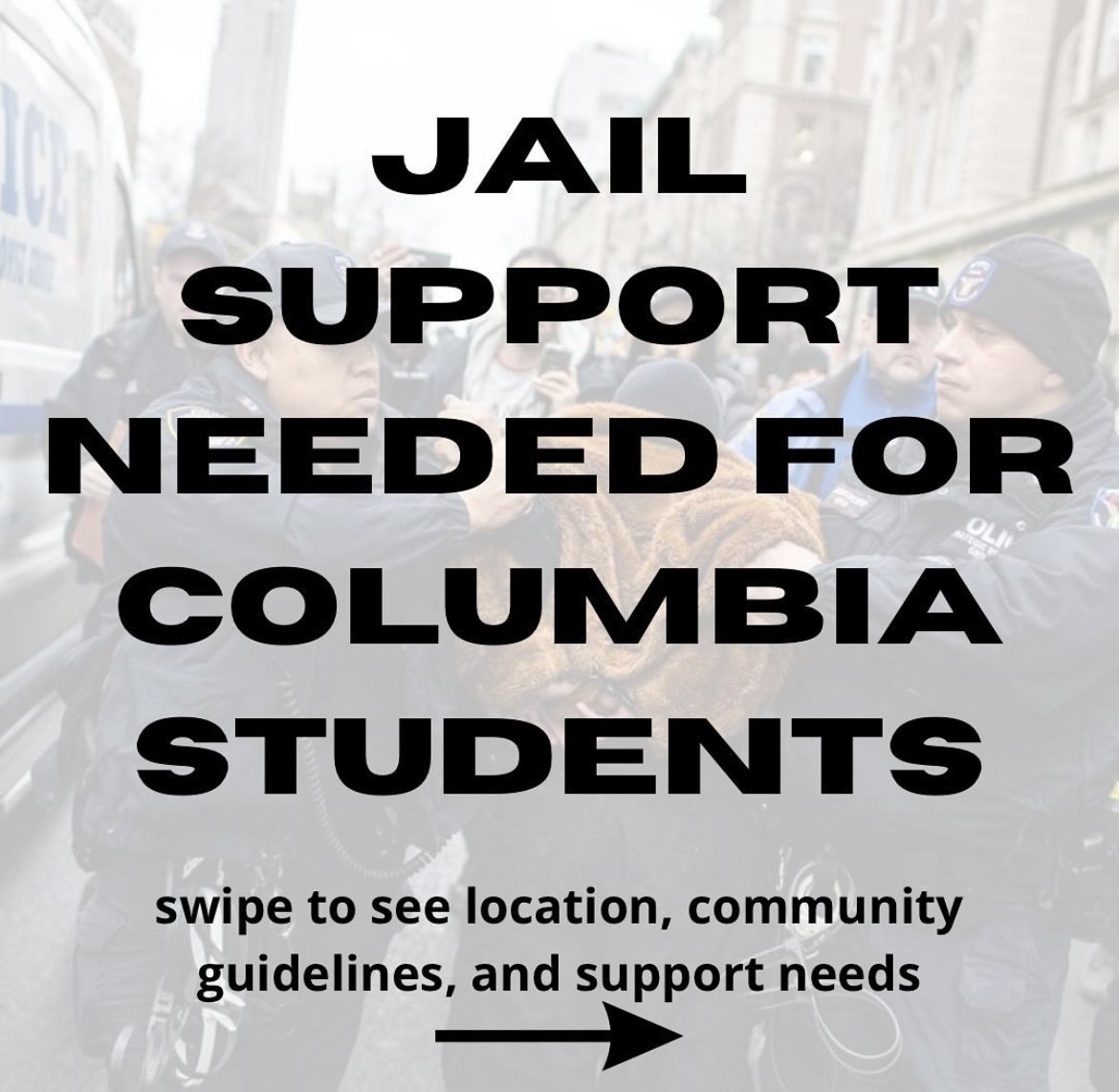 yiiiiwei's tweet photo. JAIL SUPPORT FOR COLUMBIA STUDENTS INFO via nycpym and cssw4palestine on ig https://t.co/FZm8Tc3TFz