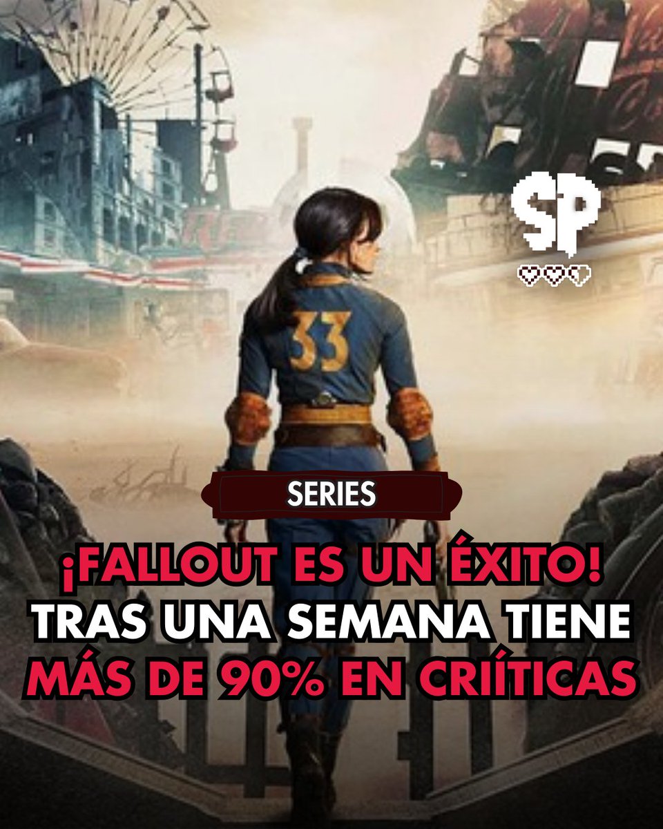 SeriesYPixeles's tweet photo. ☢️ ¡Fallout es todo un éxito!

Prime Video estrenó la serie hace una semana y tiene un 94% de aprobación por críticos en Rotten Tomatoes y un 90% por parte de la audiencia

¿Ustedes ya la vieron? ¿Qué les pareció? https://t.co/iGJ5GEuLEY