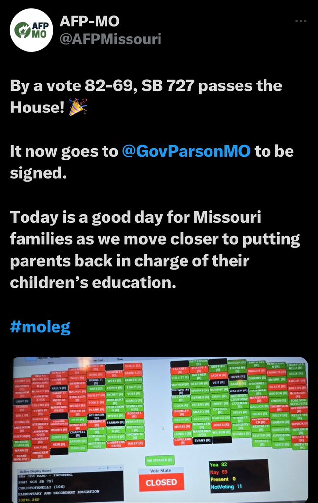 While everyone you know is mourning the loss of our public schools, this celebratory tweet comes from Americans for Prosperity. They are funded by billionaire Charles Koch. Friends, our Reps sold us out because they were paid to. Vote every one of them out.