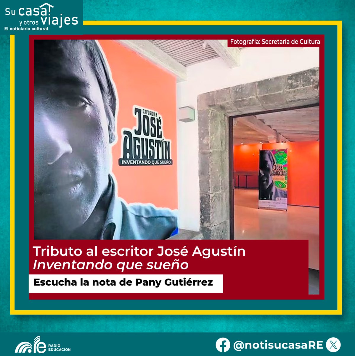 Conciertos, conversatorios y el estreno de la obra teatral Baño de uñas, son algunas de las actividades que conformarán el tributo al escritor #JoséAgustín: Inventando que sueño✍🏽 Escucha la nota de Pany Gutiérrez para #SuCasaYOtrosViajes ⬇️ xurl.es/tctoh