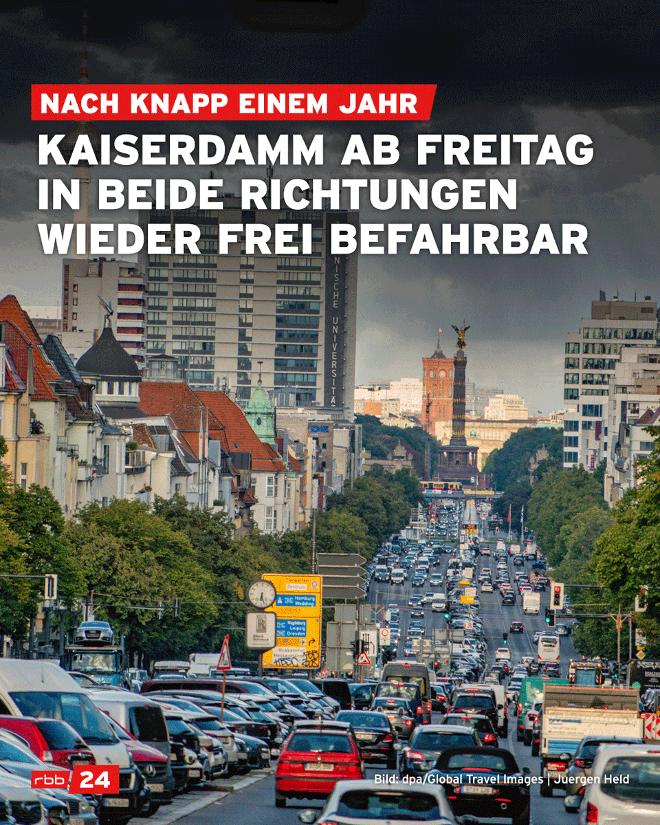 Vor rund einem Jahr wurde der Kaiserdamm zwischen Sophie-Charlotten-Str. und Schloßstr. für den Autoverkehr gesperrt. Grund: Eine Fahrbahn sackte ab. Die Reparatur der Abwasserleitung ist abgeschlossen, die Sanierung der Fahrbahn ist in die letzten Zügen. rbburl.de/kaiserdammfrei