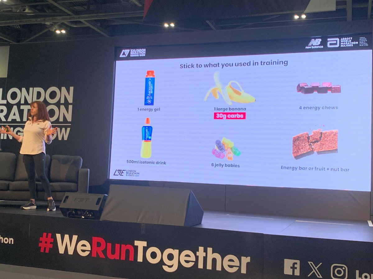 Presenting on Marathon Nutrition at the @LondonMarathon Running Show & catching up with friends