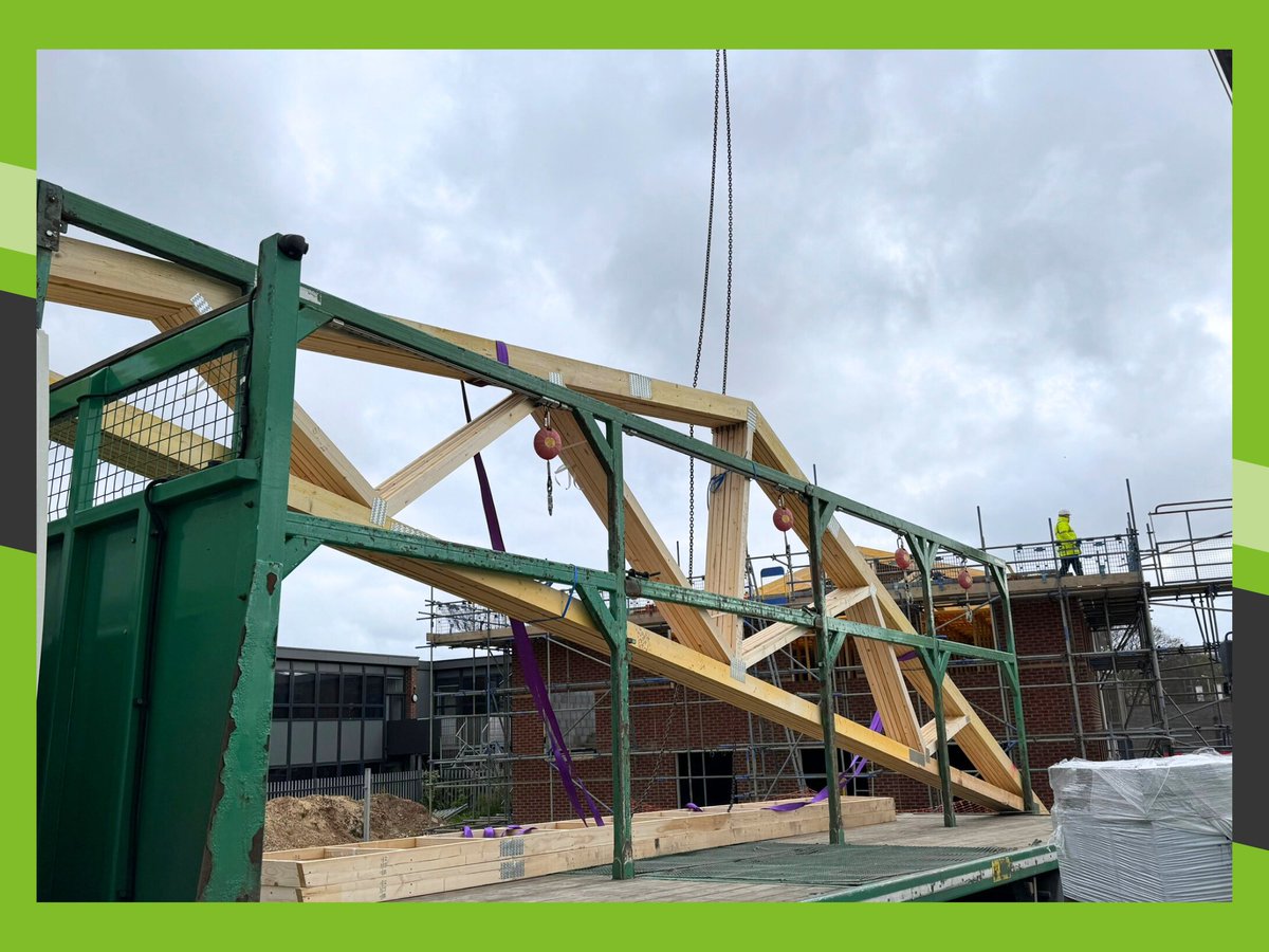 We have installed the roof trusses, next will be the roof coverings, achieving complete water tightness by the end of April. The new Science block extension at this #Kent based #SecondarySchool is really coming together! #ConstructionManagement #CompetitiveTender #PublicSector