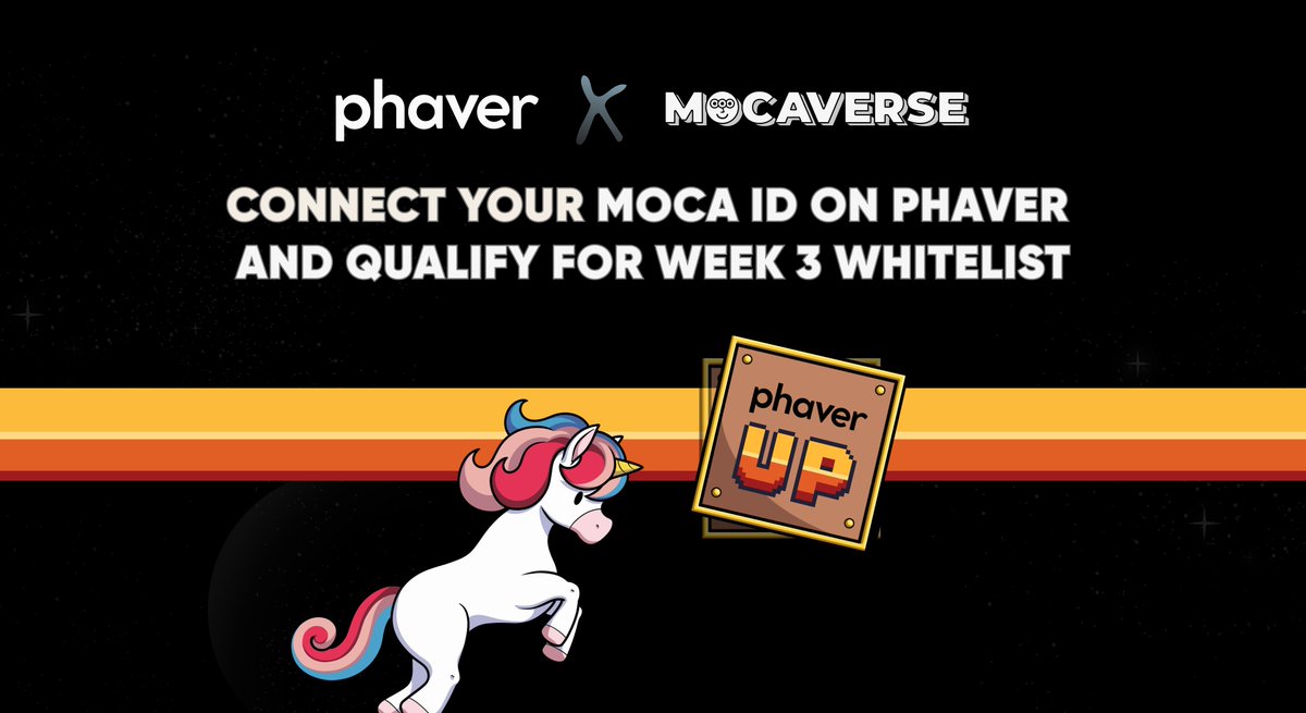 📣This is it: We’re in the final stretch of PHAVER-UP: GENESIS! Join us for Week 3 alongside frens @MocaverseNFT 💜🦄 1000 spots up for grabs for 300 remaining Free Mints🚀 To qualify for the 3rd WL, connect your Moca ID to Phaver, and ensure you meet the following criteria 👇
