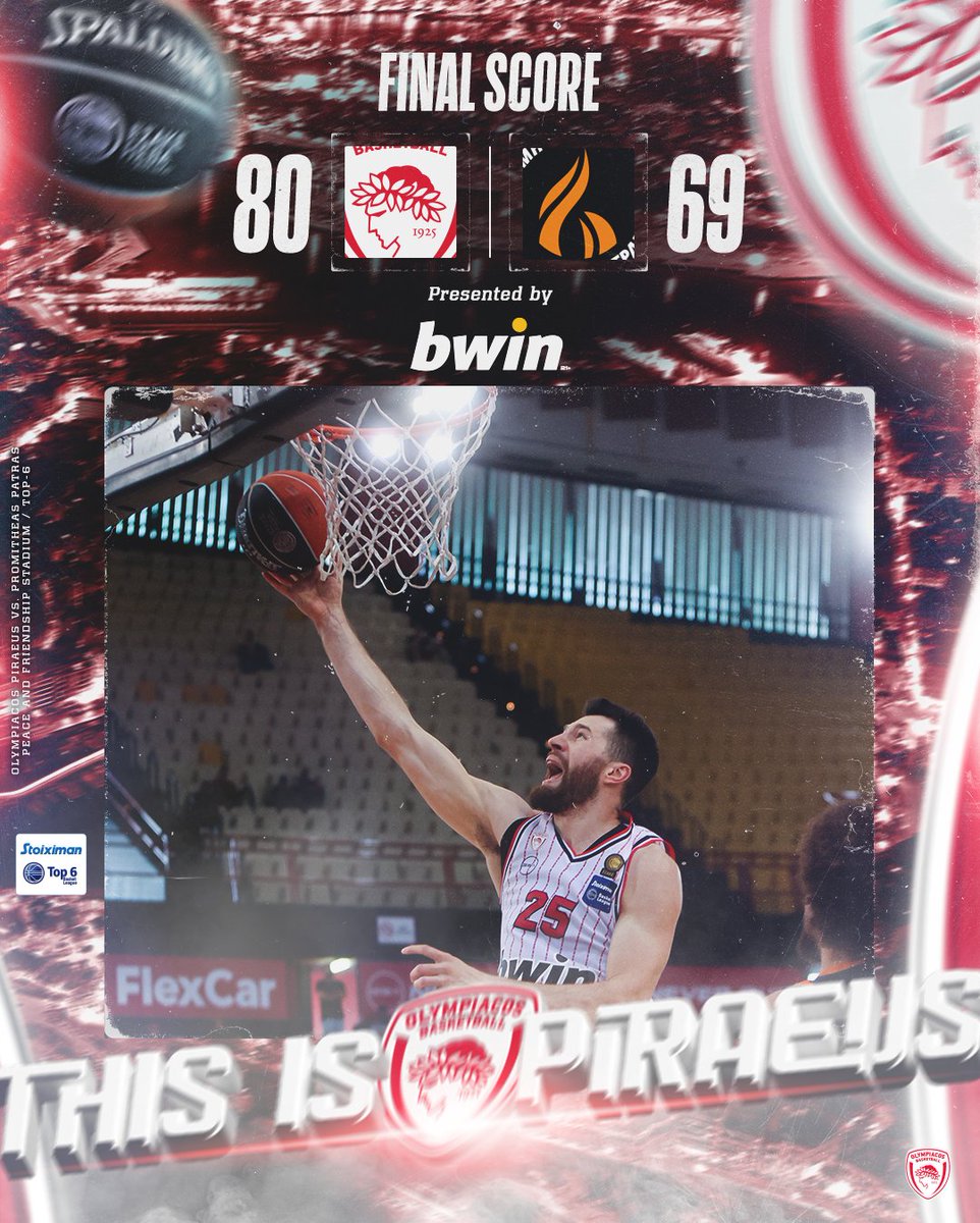 #𝗧𝗵𝗶𝘀𝗜𝘀𝗣𝗶𝗿𝗮𝗲𝘂𝘀 💪 🔴⚪
#OLYPRO | #OlympiacosBC #WeAreOlympiacos #TogetherWeFight