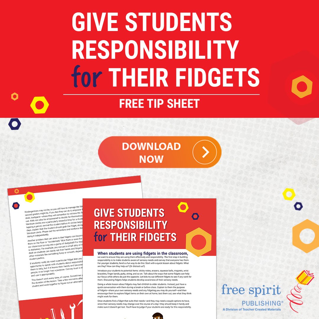 Enhance classroom focus and productivity with our free tip sheet! 📝✨ 'Give Students Responsibility for Their Fidgets' provides guidance on promoting responsible fidget use for improved learning outcomes. hubs.ly/Q02sPGNn0 #elemchat #mschat #hschat #edchat