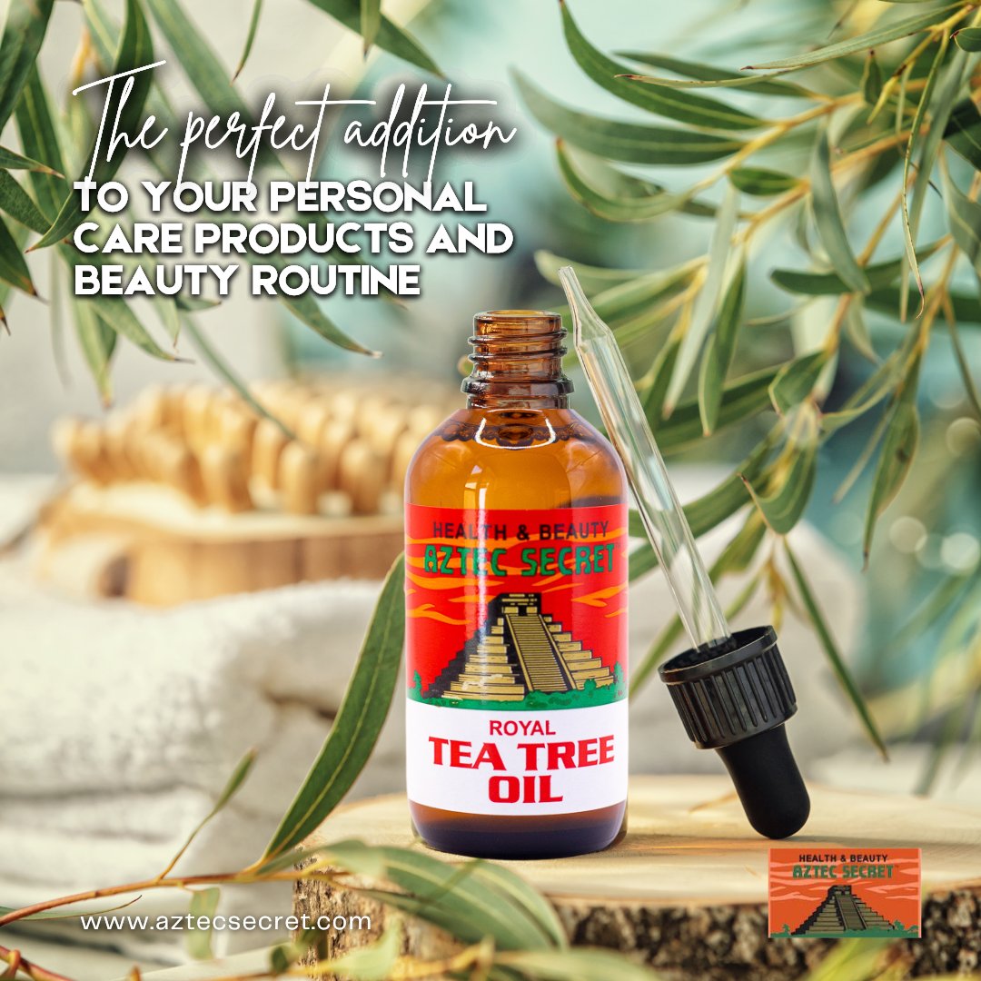 Aztecsecret85's tweet photo. "Unlock the power of our Tea Tree Oil - your skin's ultimate savior:

🌿 Antiseptic Wonder: Banish blemishes and impurities, promoting a clear complexion.
🦠 Antimicrobial Guardian: Shield your skin against unwanted invaders, ensuring a healthier you.
❤️ Anti-Inflammatory S ... https://t.co/uAOS2m2w7G