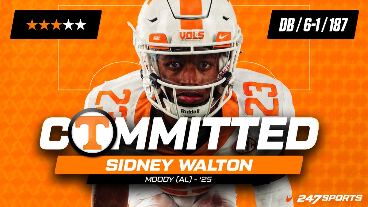 BREAKING: Alabama DB @SidW23 has committed to #Vols, picking #Tennessee over Ole Miss and Arkansas. Walton goes in-depth on his decision with @GoVols247. 247sports.com/college/tennes…