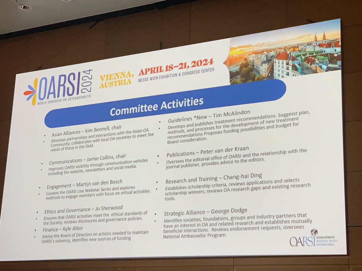 Thank you to all of our wonderful OARSI volunteers! Consider applying for 2025 - deadline is December 31. Find out more here: oarsi.org/membership/com… #OARSI2024