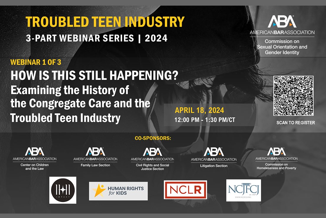 Can I get 90 minutes from you today to learn more about the present child abuse still happening in “congregate care” for children? Please tune in to this free webinar starting in just under an hour!