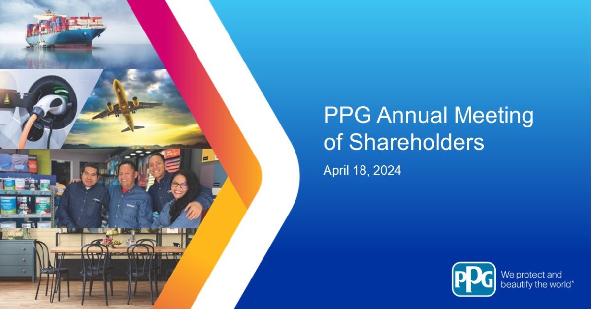 We held our Annual Meeting of Shareholders today highlighting the company’s 2023 record performance. To learn more about our progress in 2023, visit annualreport.ppg.com #PPGproud #ProtectandBeautify