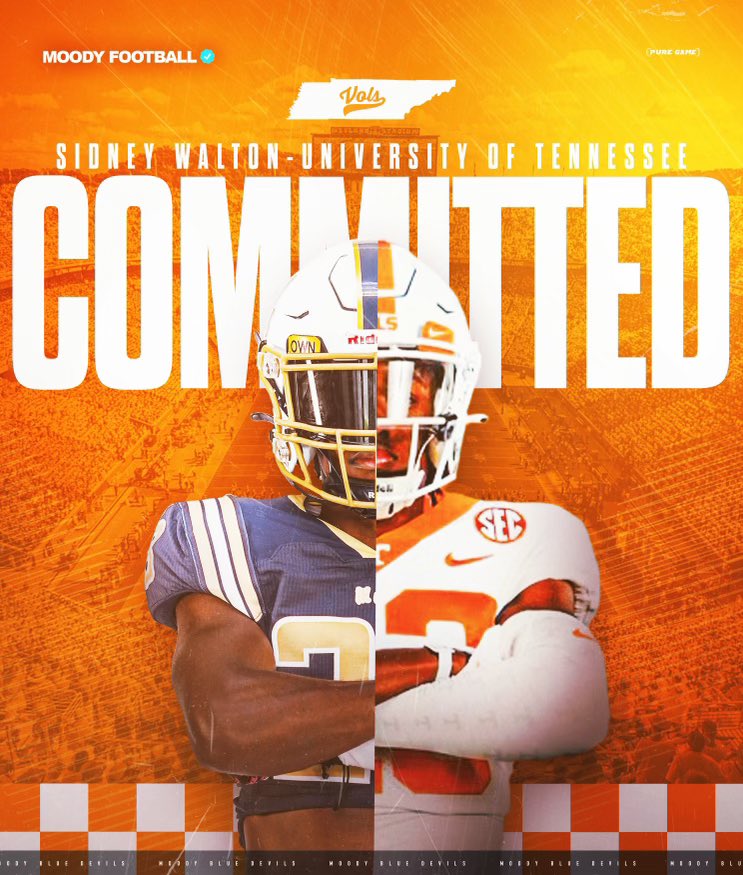 ‘25 DB @SidW23 has committed to @Vol_Football #411Boys | #MoodyFootball