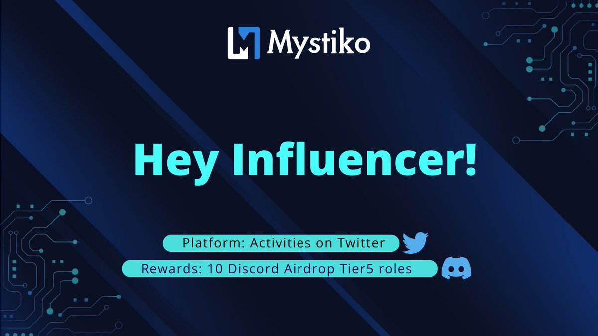 Expandzk's tweet photo. 🎉 Mystiko Fam, let's make some noise! 🎉 

☑️Tag your favorite influencer here.
Want to win 1 of 10 Tier 5 DC Airdrop roles?

☑️Retweet, Comment & Tag your favorite influencer here, telling them why they should join Mystiko Community! 

Who knows, maybe you'll get rewards from THEM! ⏰⏰⏰ 72h 

#Mystiko #ZK #XZK #Giveaway #Airdrop