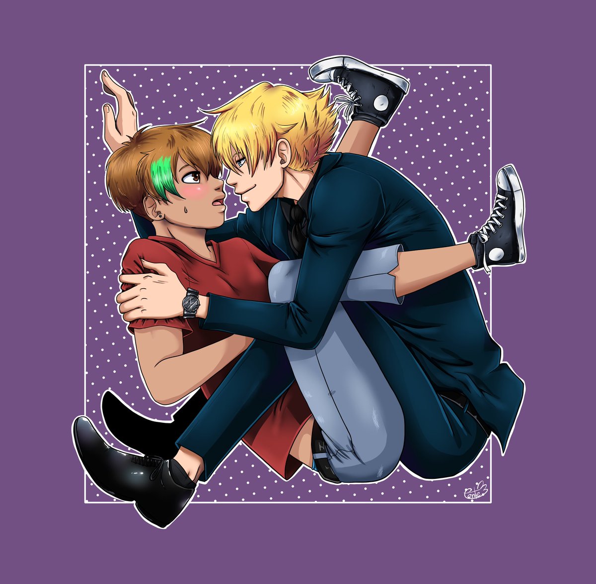 eente2's tweet photo. Seid kurzem habe ich wieder angefangen an dem Comic von den Beiden hier weiter zu zeichnen. Zu sehen auf Animexx.
Daher wollte ich mal wieder ein Bild mit den Beiden machen. 😊 #BoysLove #CLIPSTUDIO #digitalartwork https://t.co/36p8rWaWqd