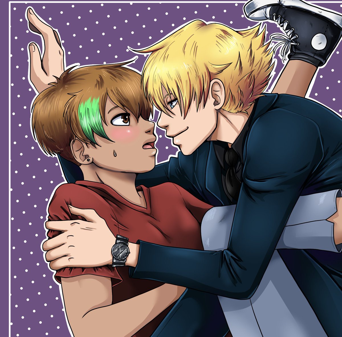 Seid kurzem habe ich wieder angefangen an dem Comic von den Beiden hier weiter zu zeichnen. Zu sehen auf Animexx.
Daher wollte ich mal wieder ein Bild mit den Beiden machen. 😊 #BoysLove #CLIPSTUDIO #digitalartwork
