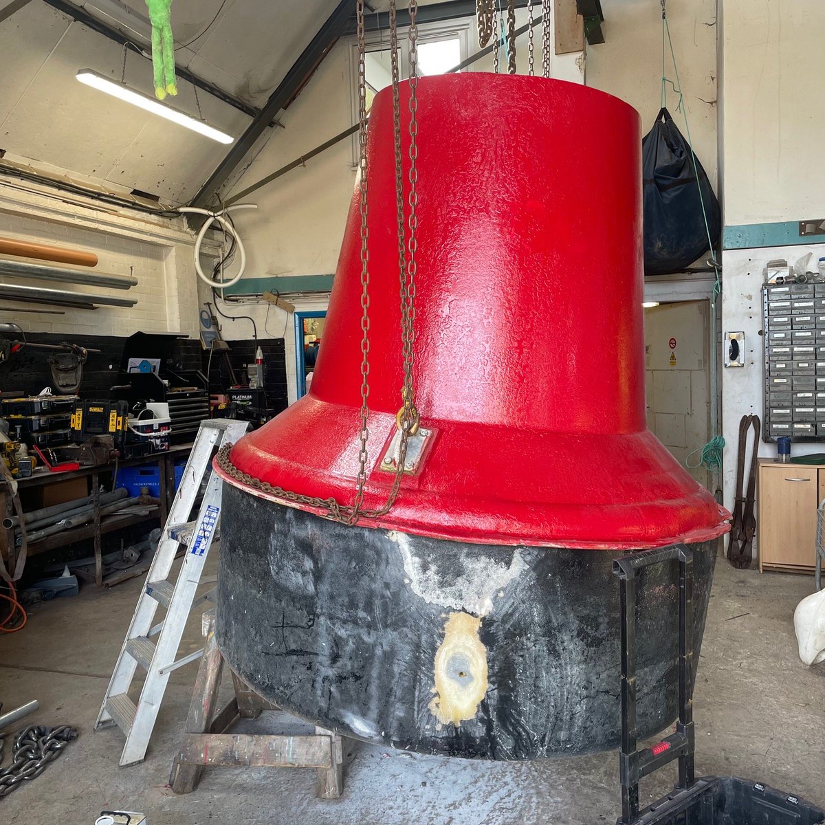 🔴Stocker Buoy🔴 Our Harbour Technicians have been busy this week, preparing a replacement for the Stocker Buoy. Here's a work in progress shot whilst it was in the workshop.