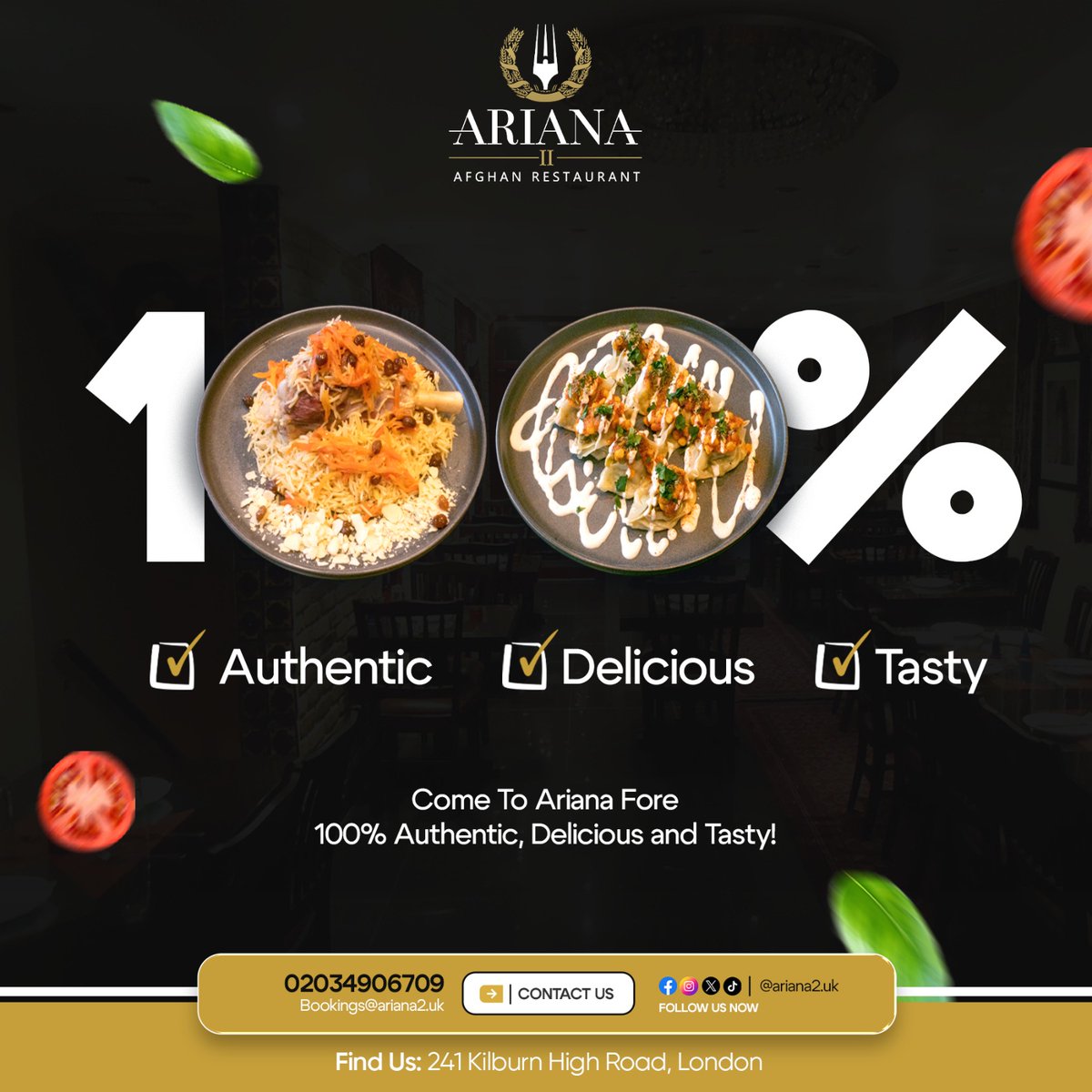 Ariana2kilburn's tweet photo. Calling all #KilburnFoodies!
Treat yourself to a delicious Afghan feast at #ArianaRestaurant.
The #Food is worthy and will leave you saying #YUM!
#SupportLocalRestaurants #NW6Foodie
Visit us today!
02034906709
Bookings@ariana2.uk
#ariana #arianaisback #taste #Foodie https://t.co/UxEu2NSRBW