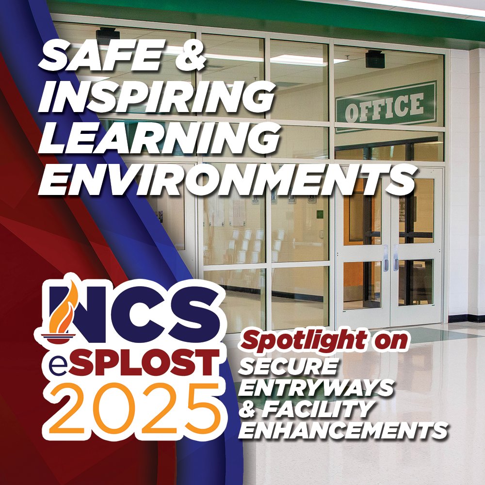 E-SPLOST 2025 is right around the corner, and GOAL 1 focuses on safe + inspiring learning environments! This effort includes enhanced security measures and facility upgrades across our district. Stay tuned every Thursday for more about our capital improvement plans!