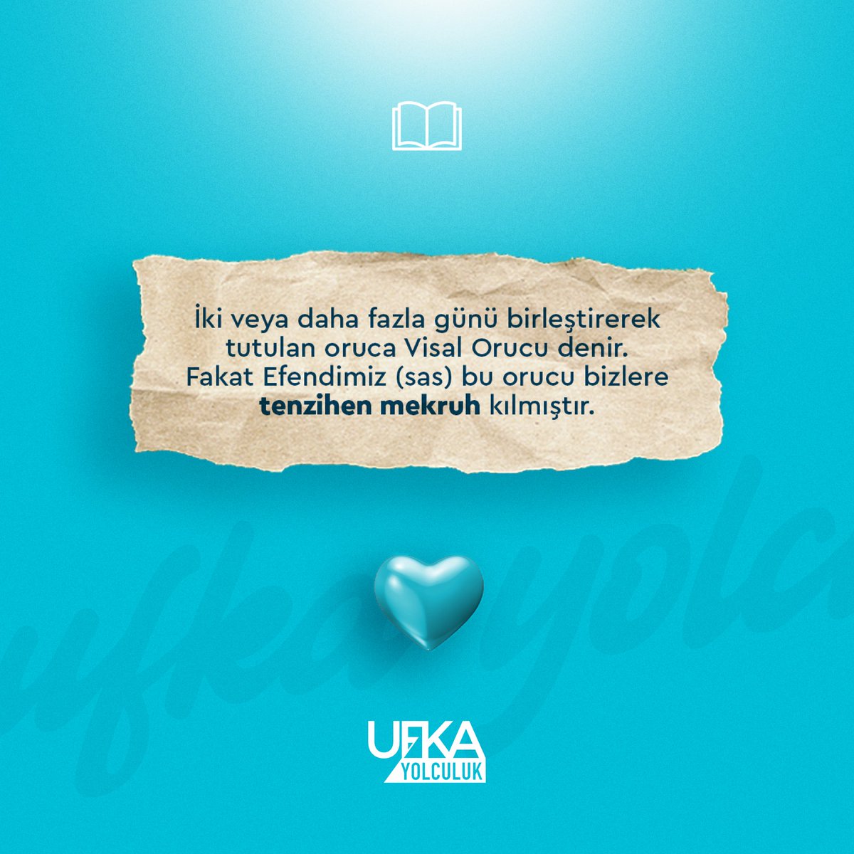 Peki sen Visal Orucunun ne olduğunu daha önce duymuş muydun?🧐☺️

Yetişkin Kategorisi - Sayfa 283

#11UfkaYolculuk #UFYO #Ramazan #ufkayolculuk #çanakkale #çanakkaleyaşamderneği #yarışma #bilgi #kültür #eğitim #yolarkadaşım