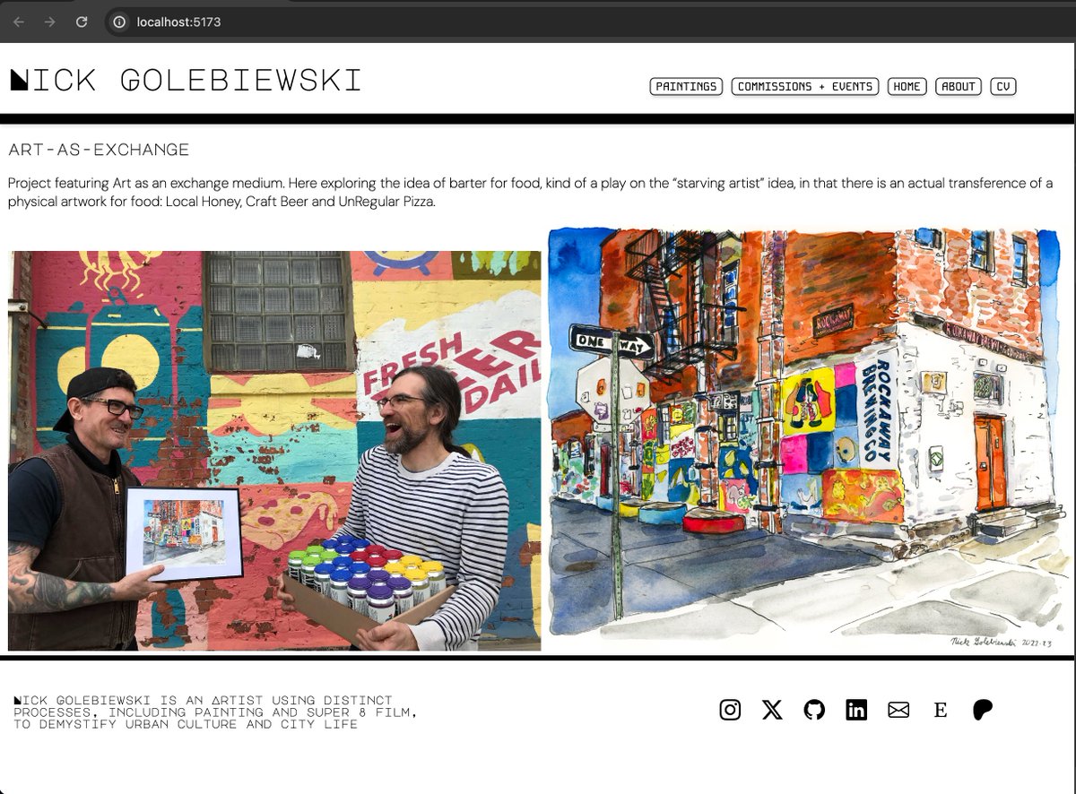 Making progress on redesigning and coding a React front-end for my art website, using the WordPress Rest API. Today, sideways scrolling methinks and more data-getting to make this thing go.