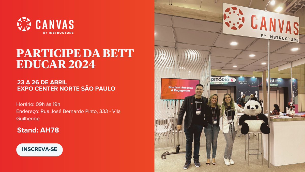 Estaremos na Bett Educar 2024 e esperamos por você. O tema central deste ano é: Inovação com propósito: educação em diálogo com as transformações. O ingresso para visitação é gratuito. Venha nos visitar! Stand AH78. Link para inscrição: eventos.tmp.br/bettbrasil2024…