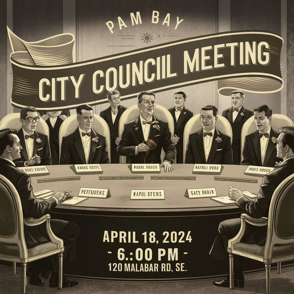 '''🌧️🏗️ The upcoming meeting of the City Council in #PalmBay will focus on the topics of stormwater management and various development projects. Your input is valuable, so mark your calendars for April 18th! More information available at buff.ly/3Q2nB2V #CityCouncil'''