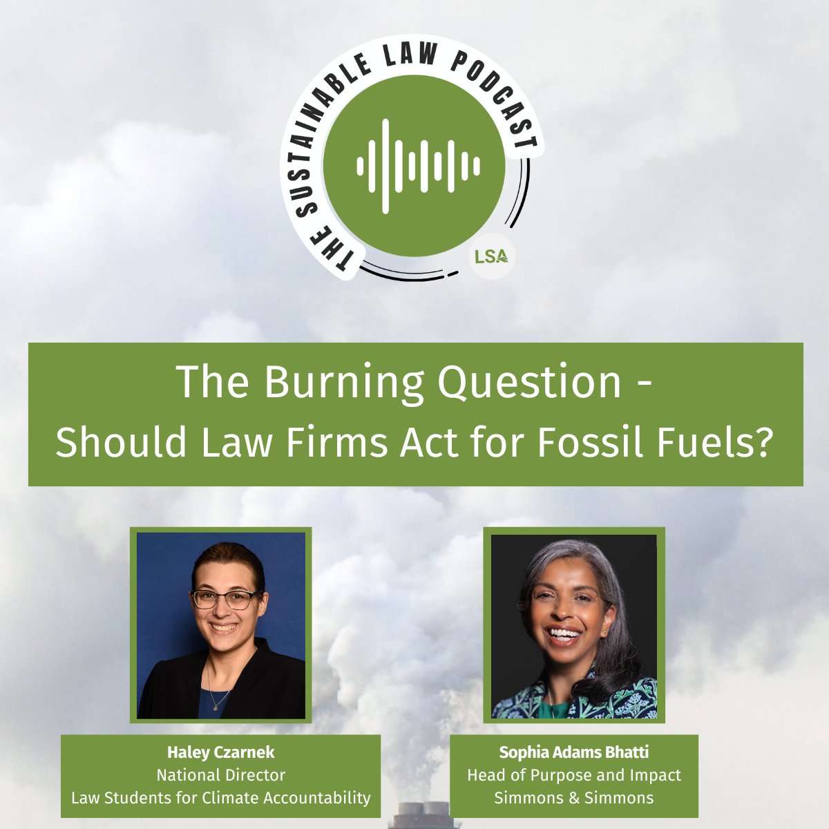 LSA (@legalsustain) on Twitter photo 🎧Episode 3 of Sustainable Law Podcast is available to listen to on our website & iTunes
⛽️The Burning Question - Should Law Firms Work For Fossil Fuels?
👉We spoke to Sophia Adams bhatti, Head of Purpose & Impact at <a href="/SimmonsLLP/">Simmons & Simmons</a> & Haley Czarnek of <a href="/LS4CA/">Law Students for Climate Accountability</a>
legalsustainabilityalliance.com/2024/04/18/epi… 🎧Episode 3 of Sustainable Law Podcast is available to listen to on our website & iTunes
⛽️The Burning Question - Should Law Firms Work For Fossil Fuels?
👉We spoke to Sophia Adams bhatti, Head of Purpose & Impact at <a href="/SimmonsLLP/">Simmons & Simmons</a> & Haley Czarnek of <a href="/LS4CA/">Law Students for Climate Accountability</a>
legalsustainabilityalliance.com/2024/04/18/epi…